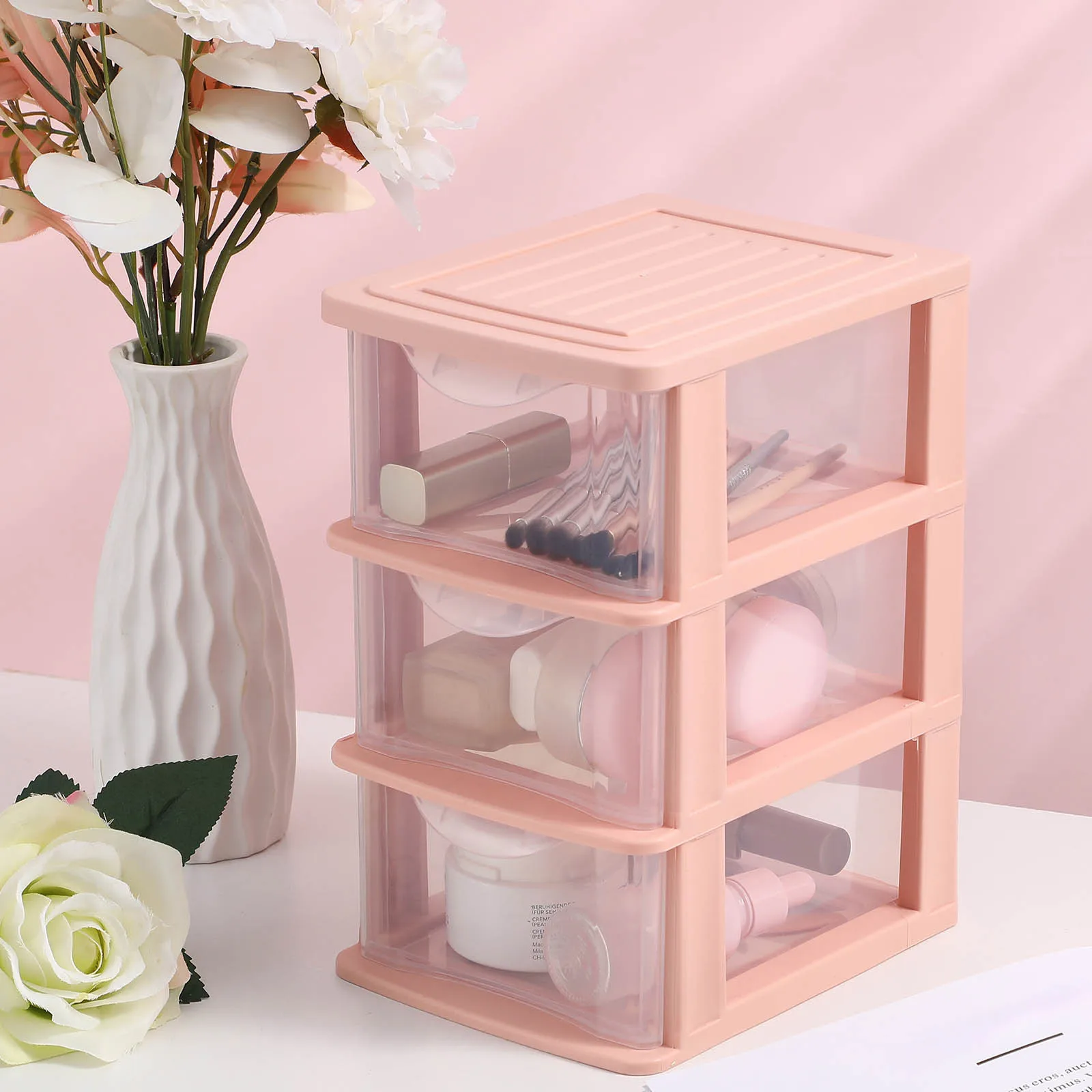 

Storage Box Drawer Organizer Stackable Drawers Unit Dust-proof Desktop Plastic Pp Vanity Closet