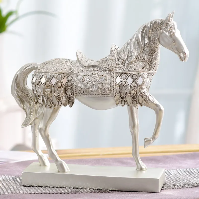 

PYH Home Decorations Living Room TV Cabinet Wine Cabinet Horse Ornament Light Luxury High-end Wangzhai New Home