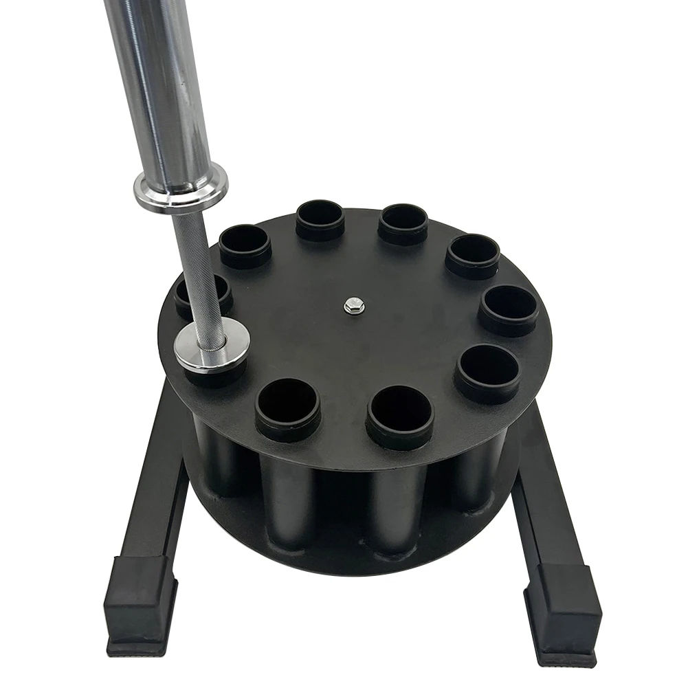 Barbell Storage Rack with Gatling Inserts Bearings Fitness Equipment Metal Rotatable Bar Comfortable Storage Solution