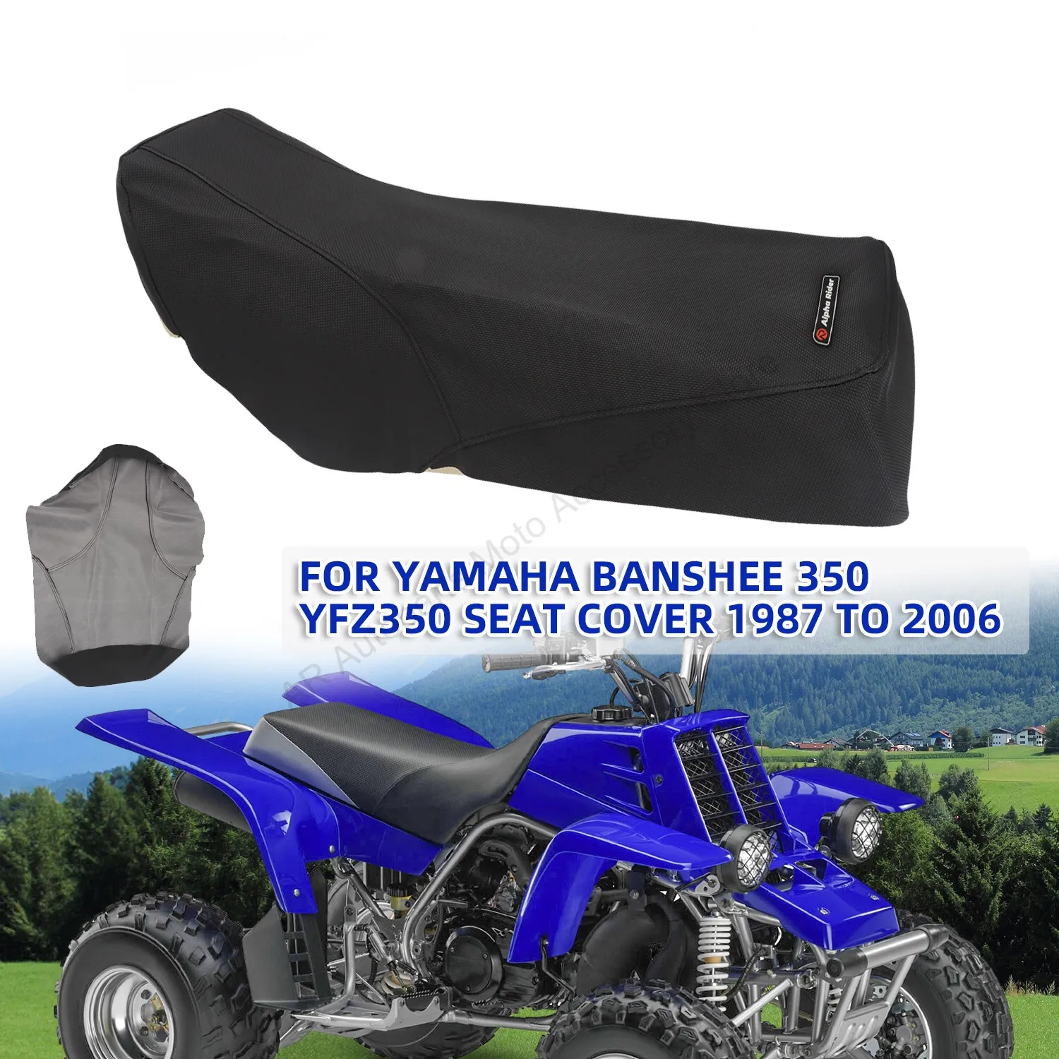 Funda para asiento de motocicleta, fundas para asiento de ATV para Yamaha Banshee 350 YFZ350 1987-2001 88 89 2003-2006, Protector de asiento negro DIY