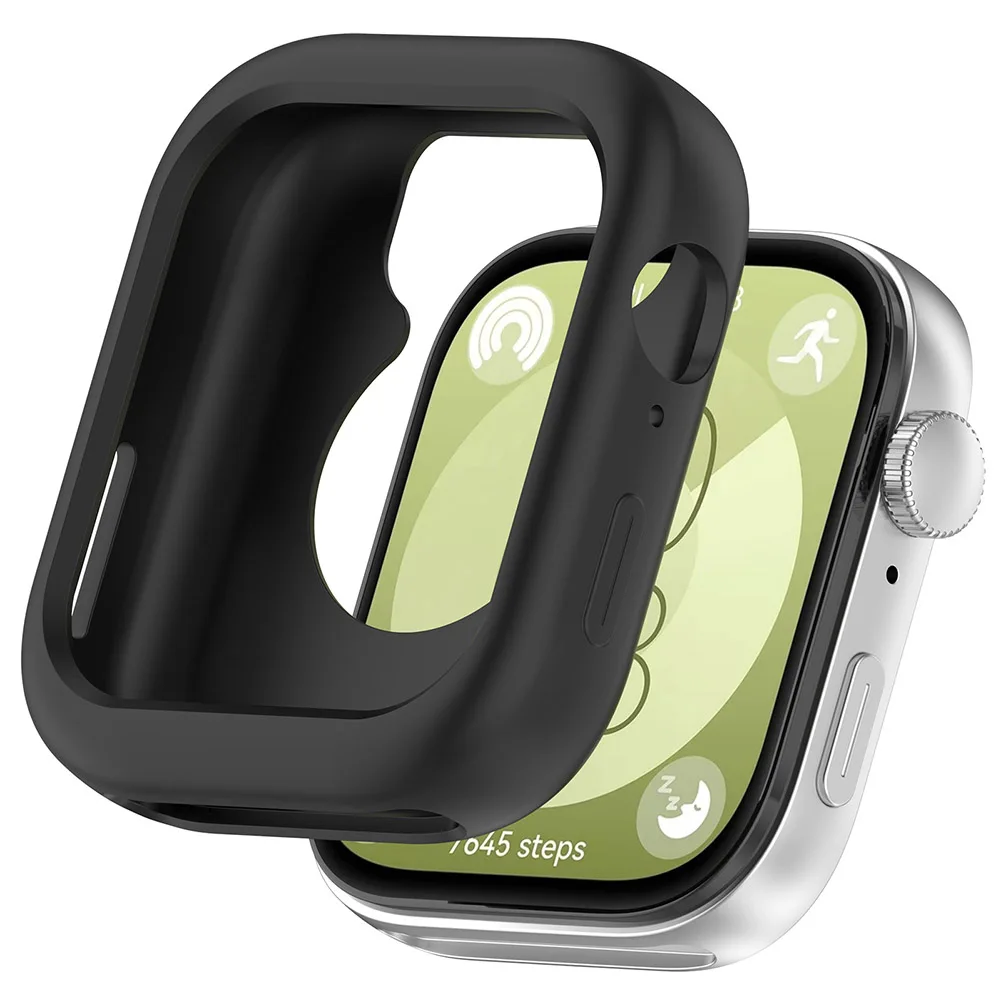 

Silicone Case Anti-Scratch Soft Protective Bumper Shell Cover Bumper Frame Hollowed Cover Protection Frame for Huawei Watch Fit3