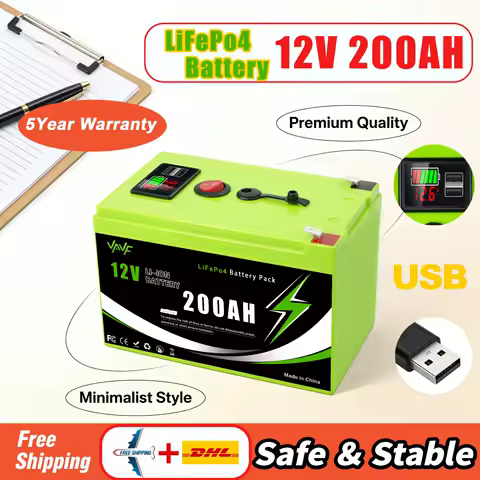 Lithium Battery 12v 200AH LiFePO4 Battery with Smart BMS-Ideal for Solar Power, RV, Marine&amp;Off-Grid Home Energy Storage🦼🦽