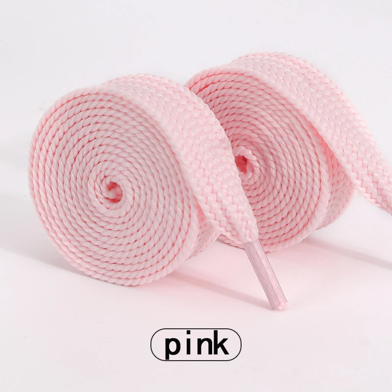 Neuer Stil, 2,2 cm breit, flache Polyester-Schnürsenkel, einfarbig, hochwertige, hochästhetische Schuhschnüre für Mädchen – Detail 12