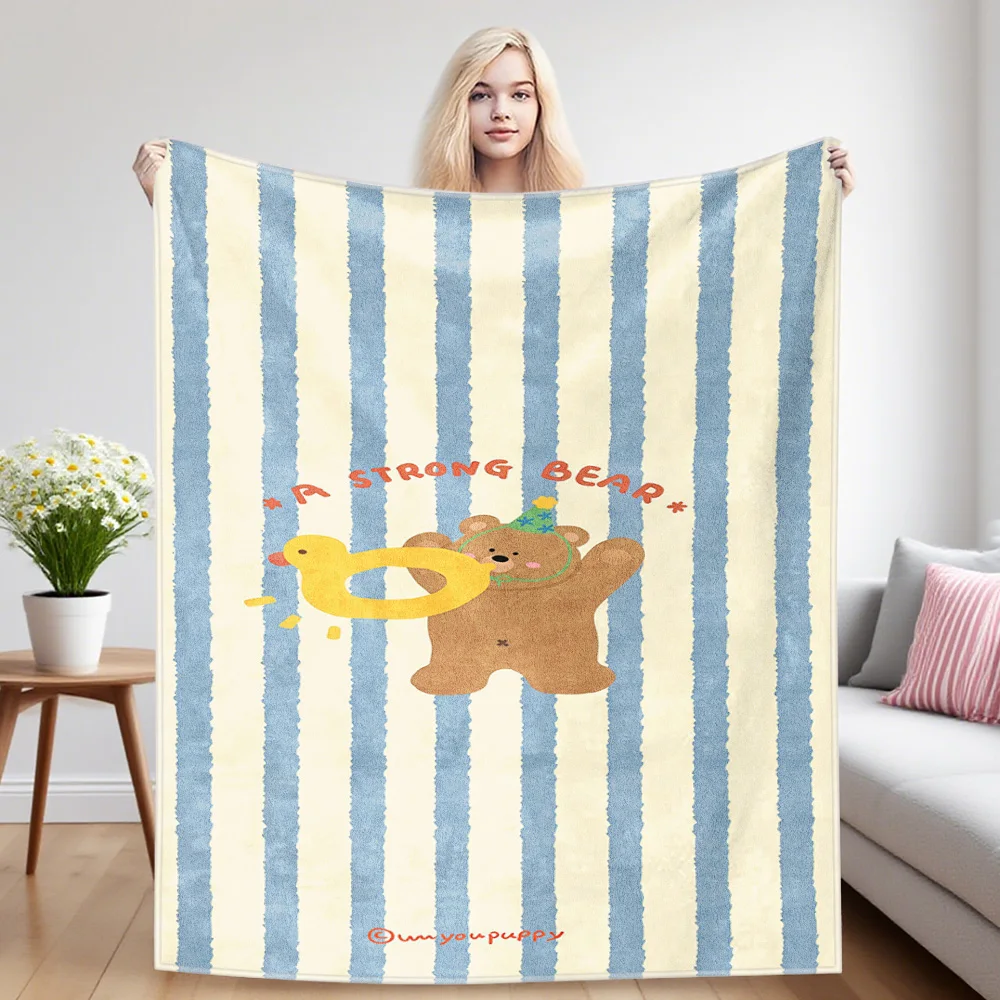 Teddy Nap Blanket,Flannel Blanket,Suitable For Sofas,Beds,Cars,Rooms,Offices,Camping,Exquisite Gift Blankets