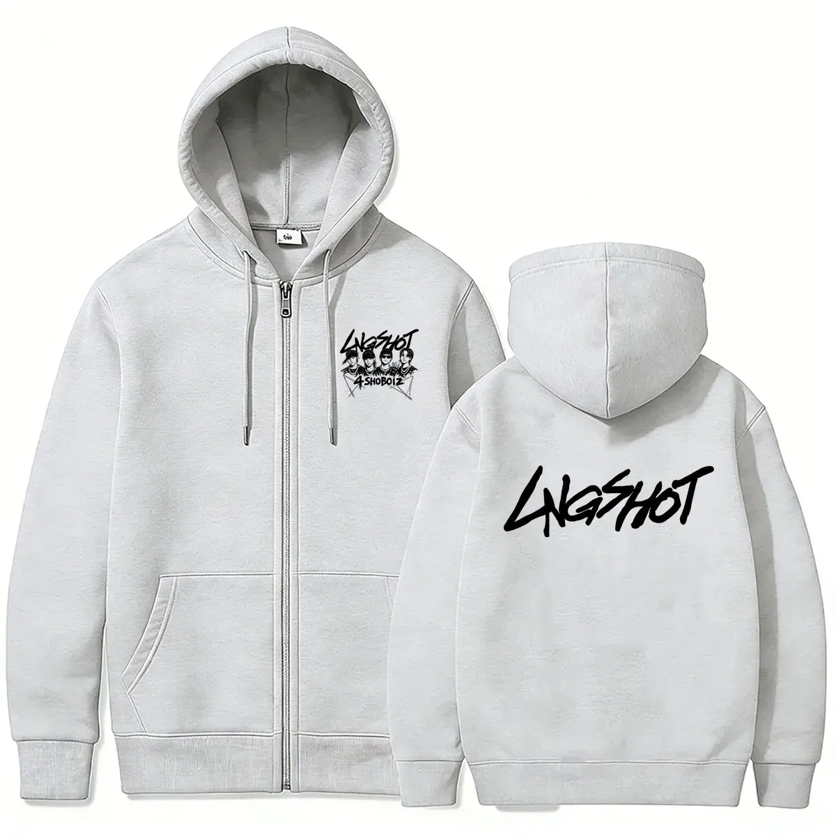 Koreanische Band Jay Park Lngshot Grafik-Reißverschluss-Hoodie 4SHOBOIZ Pop-Musik Zip-Up-Jacke Mantel Herren Damen Kpop Mode Trend Streetwear – Detail 6