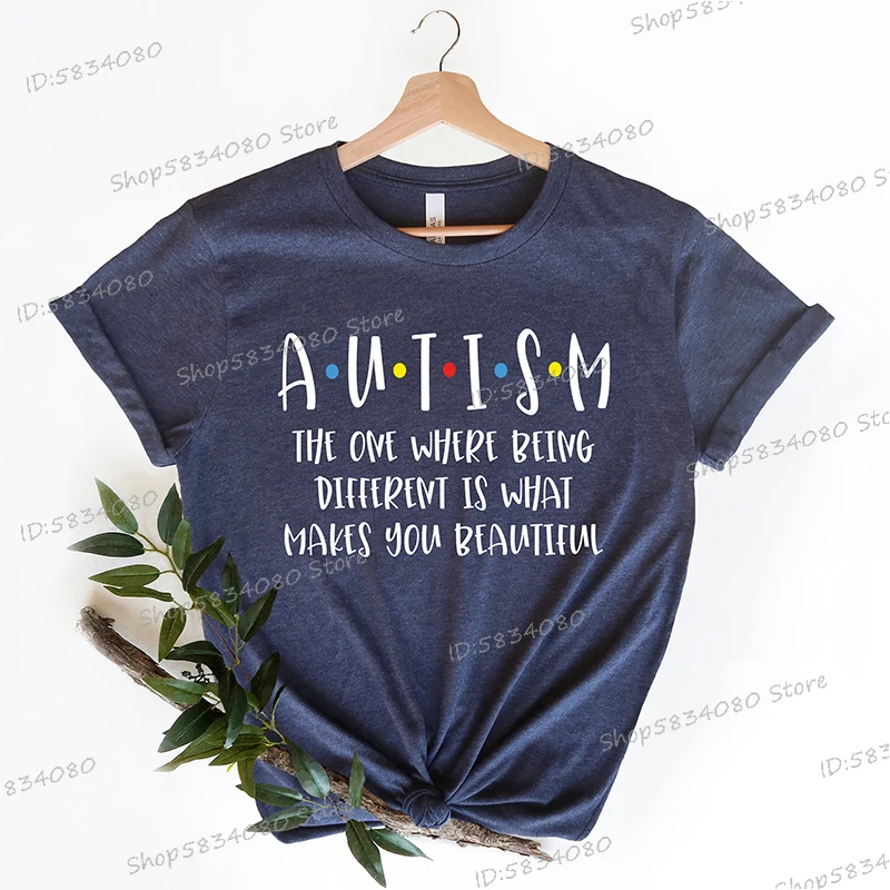 Autism Awareness Shirt Autism Acceptance T Shirt Gift Special Ed Gift Women Crew Neck Short Sleeve T-shirt Neurodiversity Tshirt