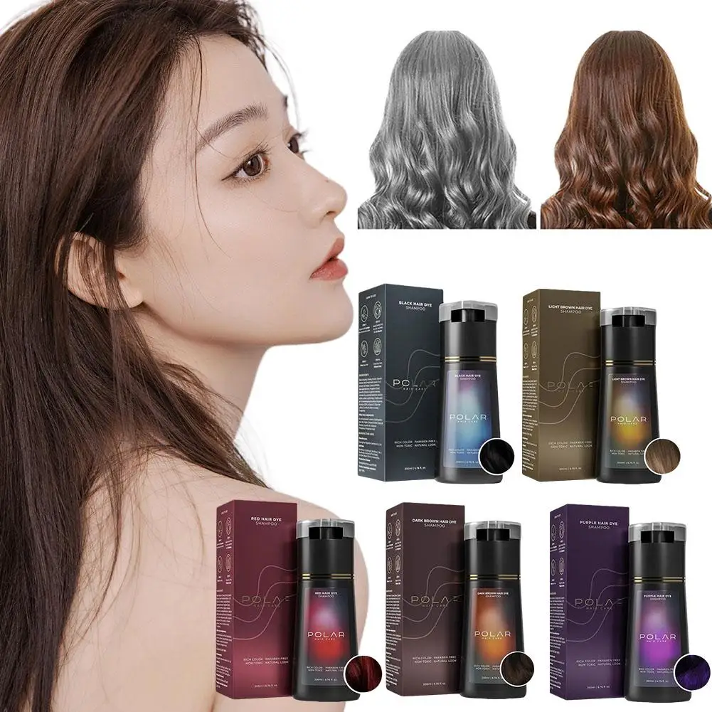 Haarfärbeshampoo 3 in 1 Sofort-Haarfärbeshampoo Pflegende, langanhaltende Farbe für Frauen & Männer Grauhaarabdeckung 200ML – Detail 4