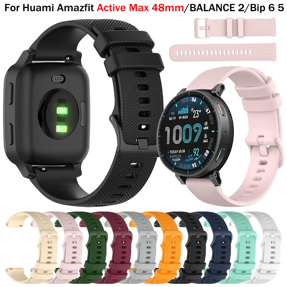 22mm 20mm Universalarmband für Amazfit Bip6 5 Bip 3 U S Pro GTR/GTS 4 mini Silikon-Uhrenarmband für Amazfit BALANCE 2 Active 2/Max