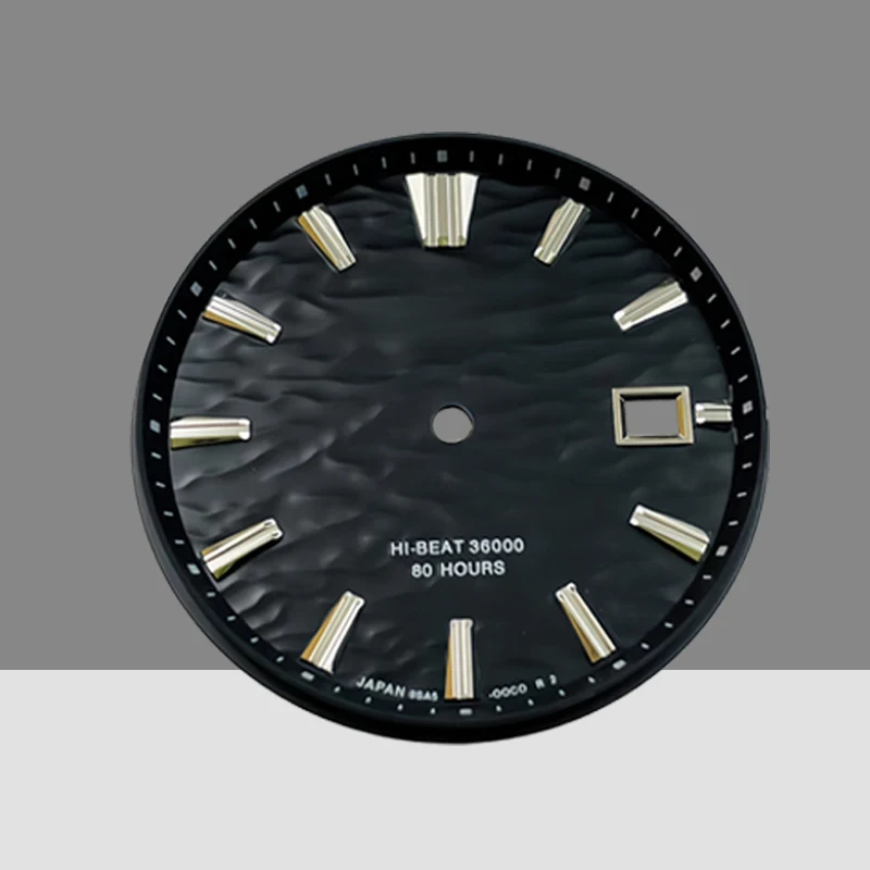 Dial Gelombang Air GS 33.5mm Baru, Tanpa Efek Bercahaya, untuk Kaliber NH35, Aksesoris Modifikasi Jam Mekanik