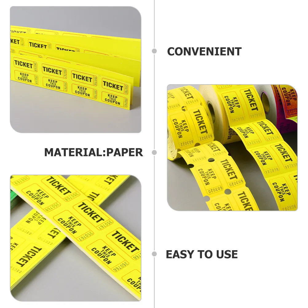 1000pc Lottery Machine Paper Tickets Red Raffle Election Bulk Event Party Labels view 6