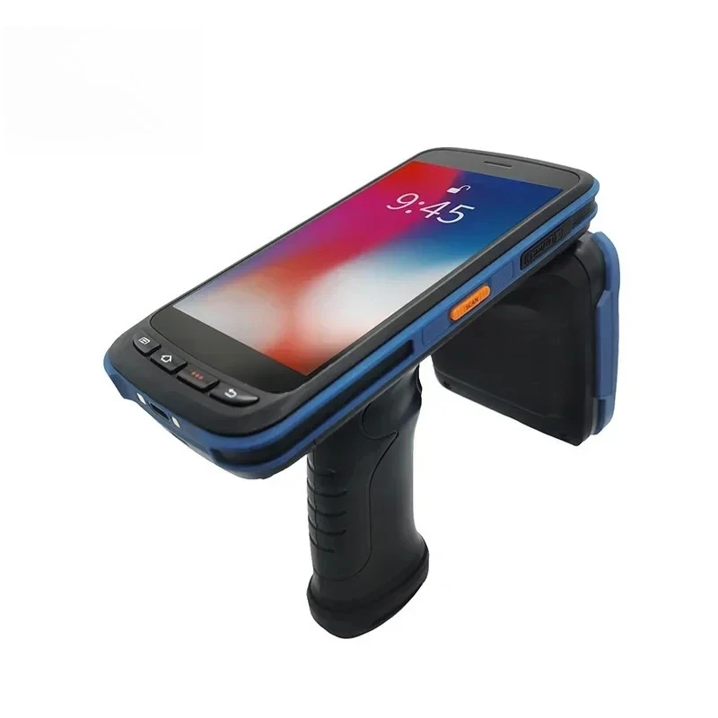 1D 2D QR Escáner de código de barras PDA Lector de mano Android de larga distancia RFID UHF para tienda/almacenario