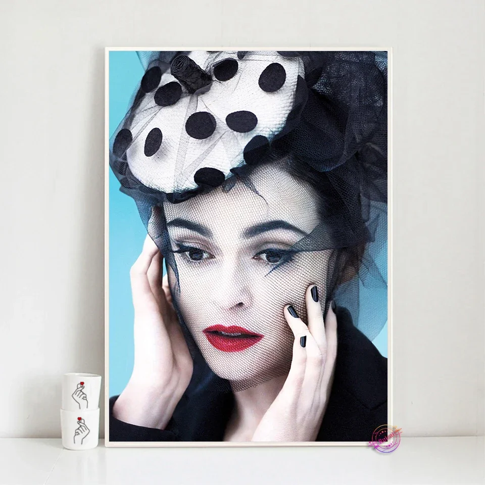 Helena Bonham Carter Poster Movie Star Actress Canvas Posters and Prints Photo Portrait Pictures Bar Cafe Wall Art Decor Mural