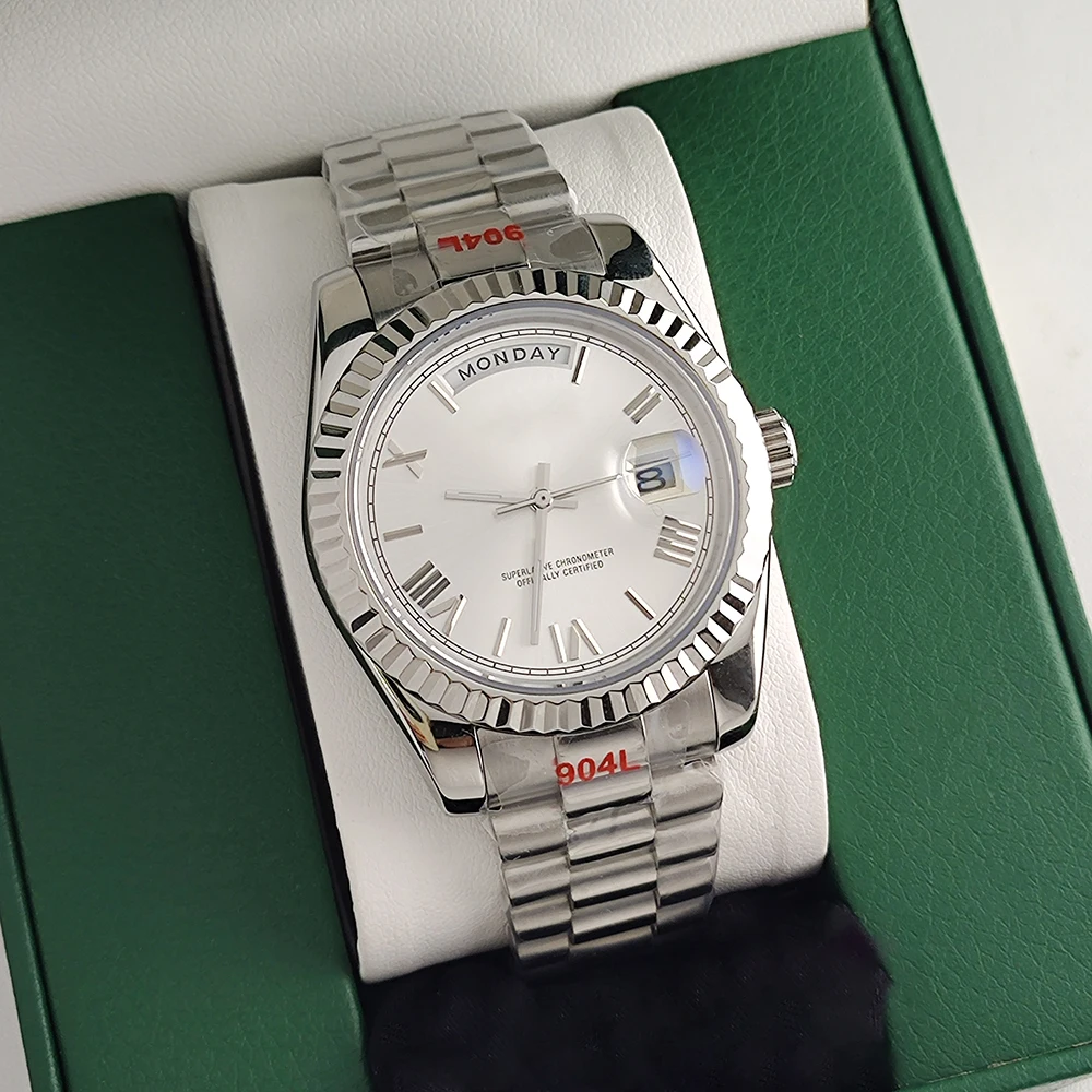 39mm Miyota 8285 Men's Automatic Rose Gold Watch Sapphire Glass, Suitable for 8285 Movement Watch Accessories