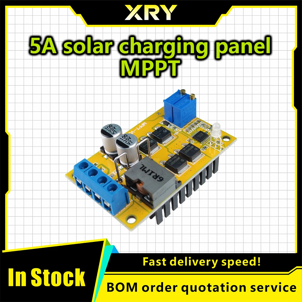XRY DC 8-28V 5A 100W MPPT Solar Board Regulator Controller 9V 12V 24V Auto Switch Solar Charging Board