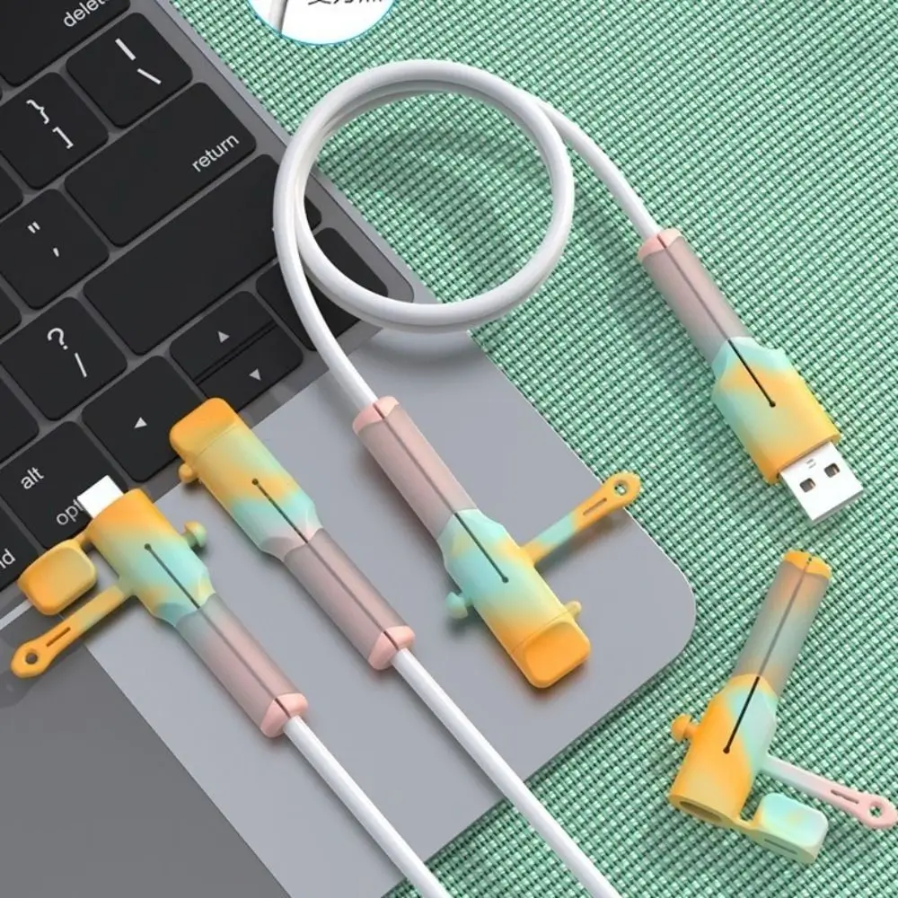 Soft Silicone Type C Charger Cable Protector Protective Cap Dustproof Cover Cable Protector Cord Saver