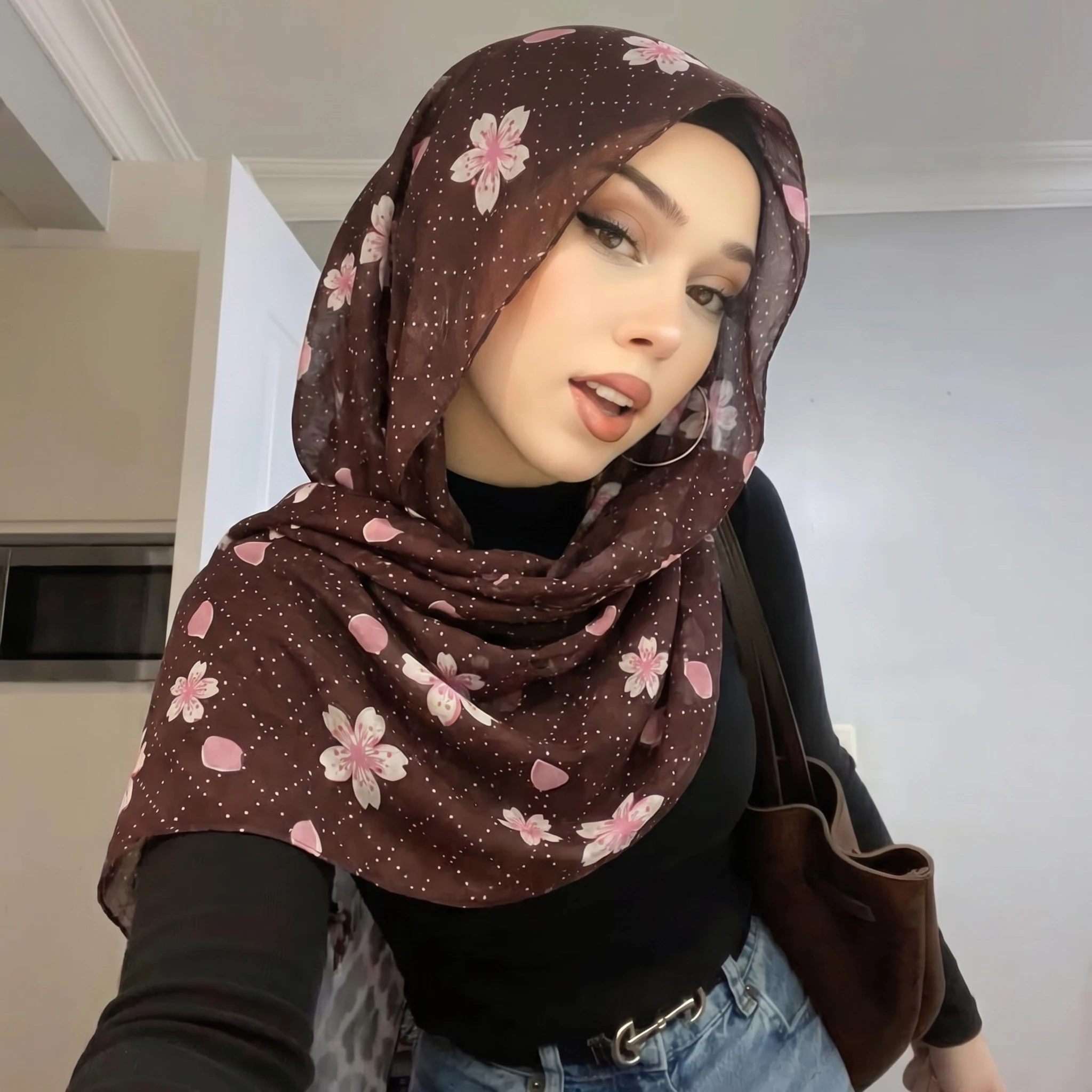 2026 Muslimischer Jersey-Hijab-Schal mit Druck, Schals, Kopftuch, Foulard Femme Musulman, Islamisch-Arabischer Wickel-Kopfturban für Damen, Schals – Detail 8