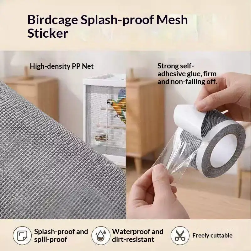 New-5M/Roll﻿ Durable Window Screen Repair Cuttable Mesh Tape Breathable Bird Cage Splash Proof Anti Food Gauze Mesh Cage Repair