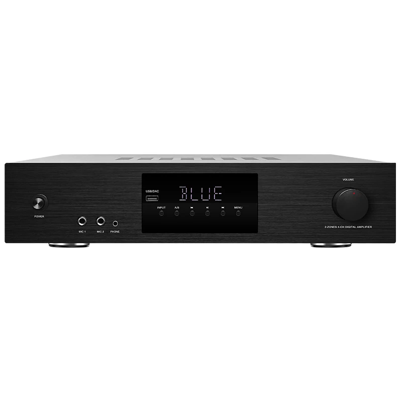 New Arrival 800W Aluminum Alloy Home Amplifier High Power Audio 2 Zones With BT5.3 Subwoofer 4.0 Channel 4x200w Bass Receivers
