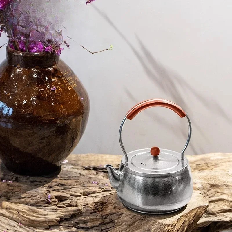 Pure titanium kettle for tea making Outdoor portable camping boiling water Tea set Household teapot
