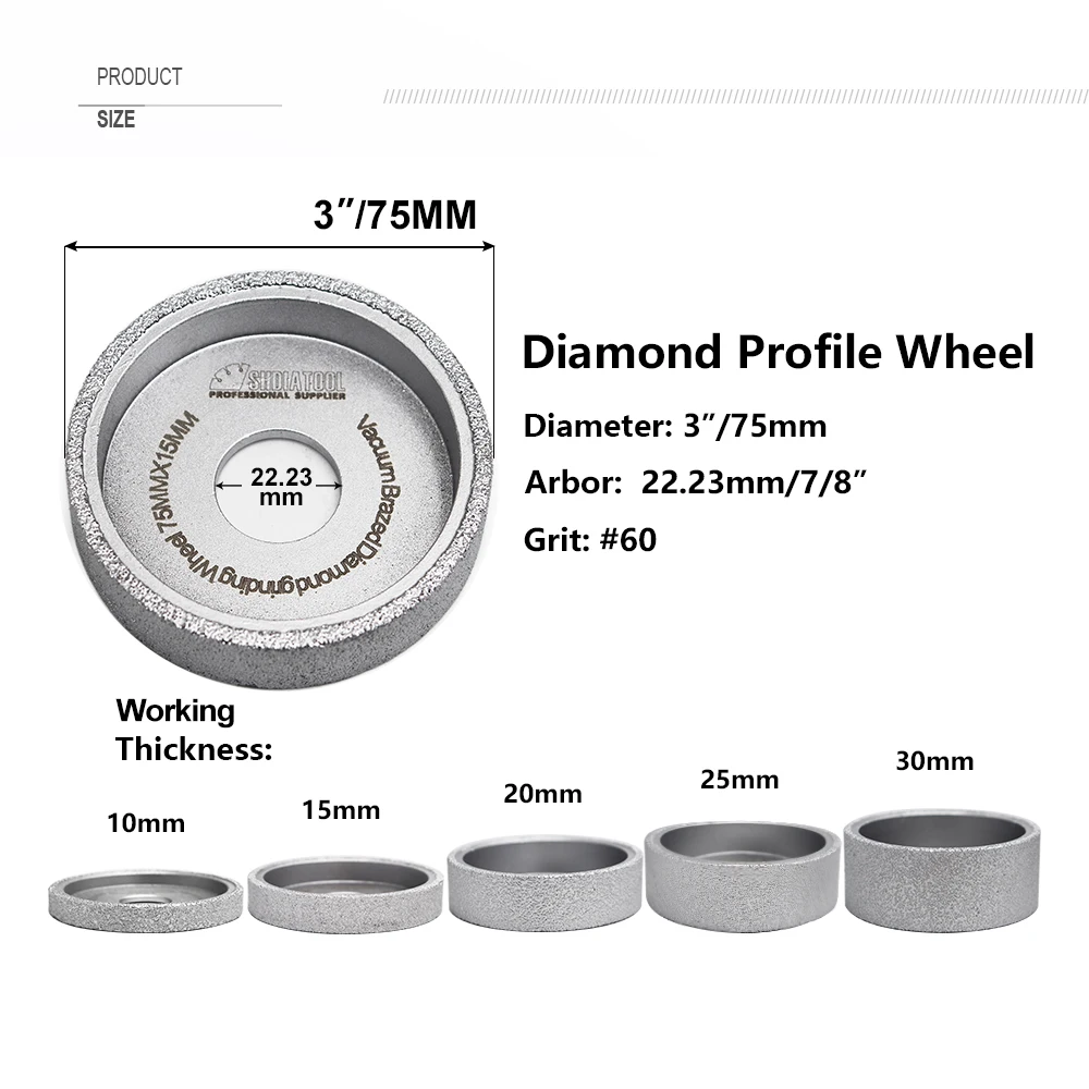 DIATOOL Dia 75mm Vuoto Brasato Del Diamante mola Piatta Levigatura A Disco su marmo granito quarzo ceramica pietra artificiale