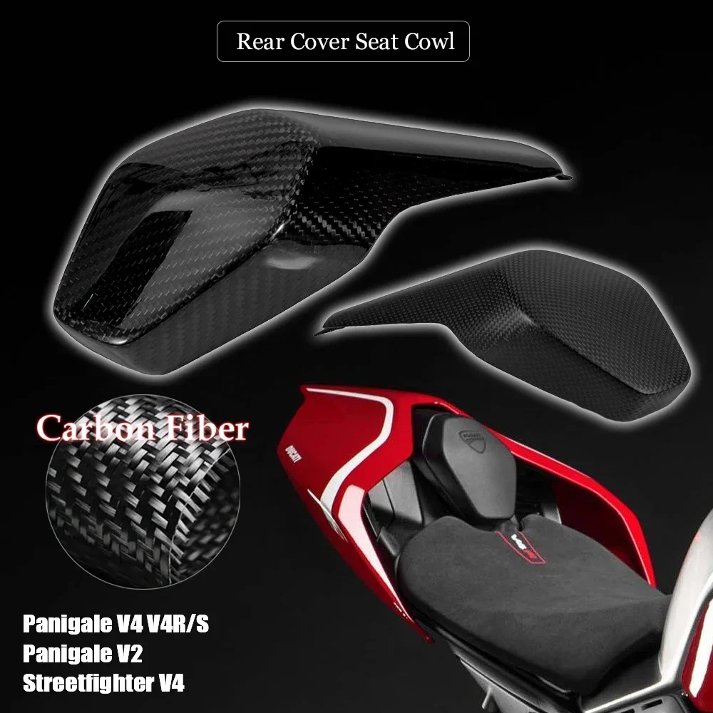 

for Ducati Panigale V4 V2 2018-2021 Motorcycle Carbon Fiber Rear Pillion Seat Cowl Fairing Cover Cowling Panel Guard Protector