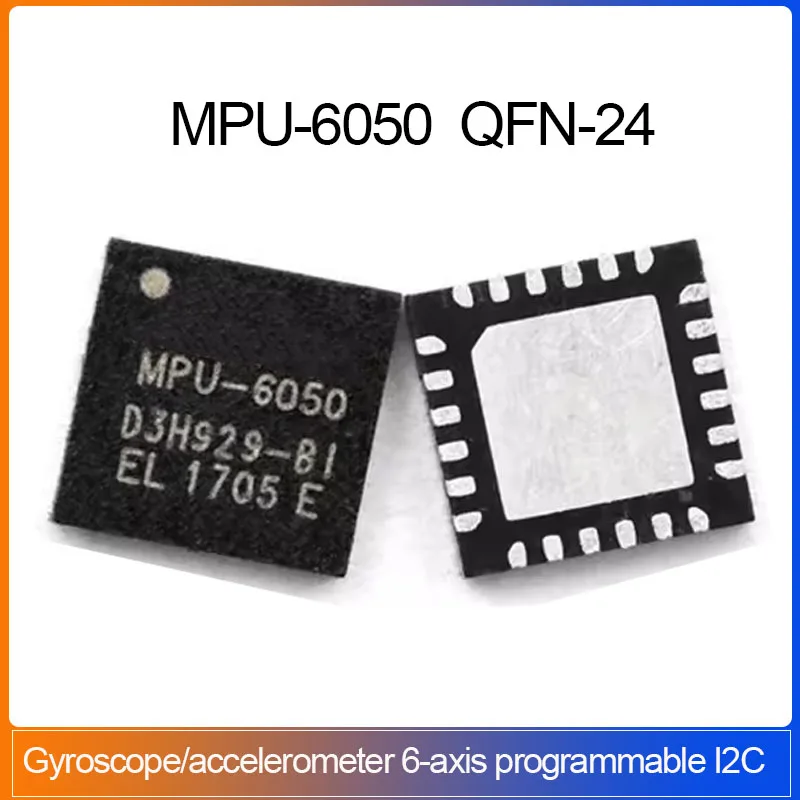 

1/5pcs MPU-6050 QFN24 MPU6050 QFN-24 MPU 6050 Sensor Chip IMU GYRO 3-AXIS I2C Gyroscope 9-axis Programmable Accelerometer Chip