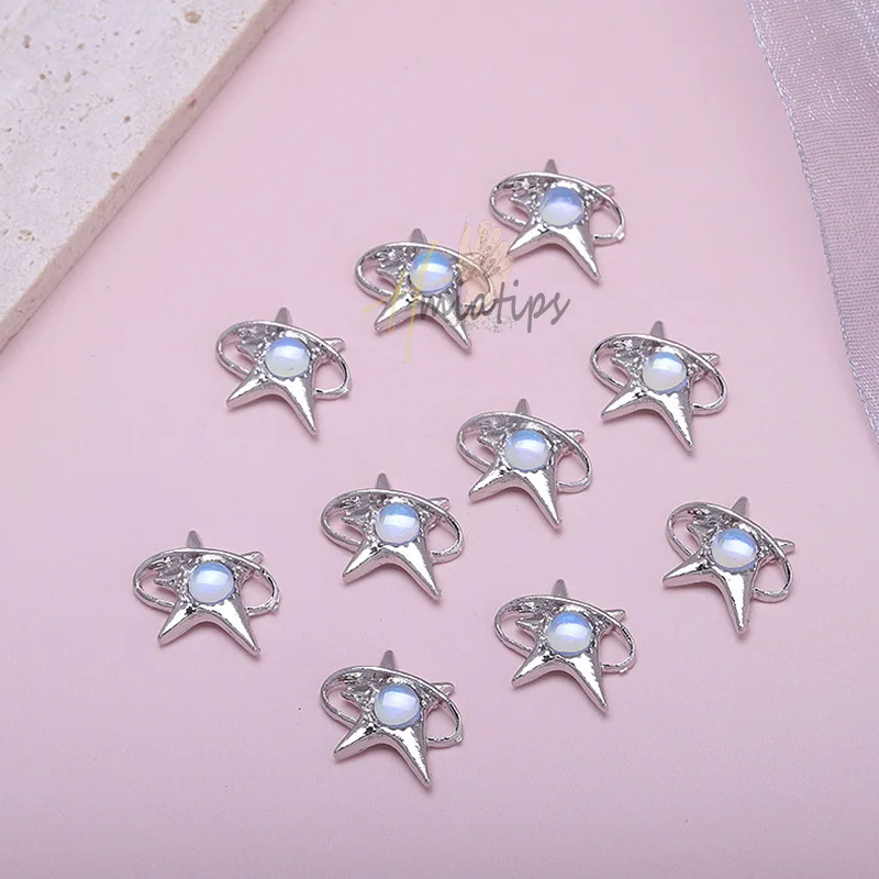 Encanto de uñas de estrella Punk 3D, Estrella triangular de lujo, purpurina, diamantes de imitación de cristal, suministros de uñas, decoración de joyería