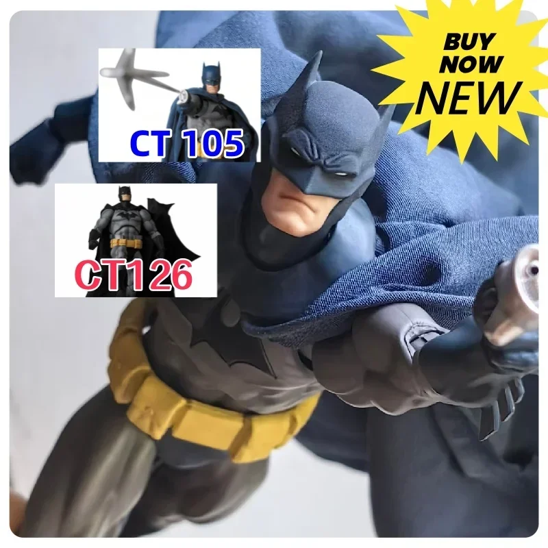 

2026 New CT Toys Batman Blue Action Figure Hush Mafex 105and126 Black Version DC Bat Man Anime Figurine Model Statue Gifts Toys