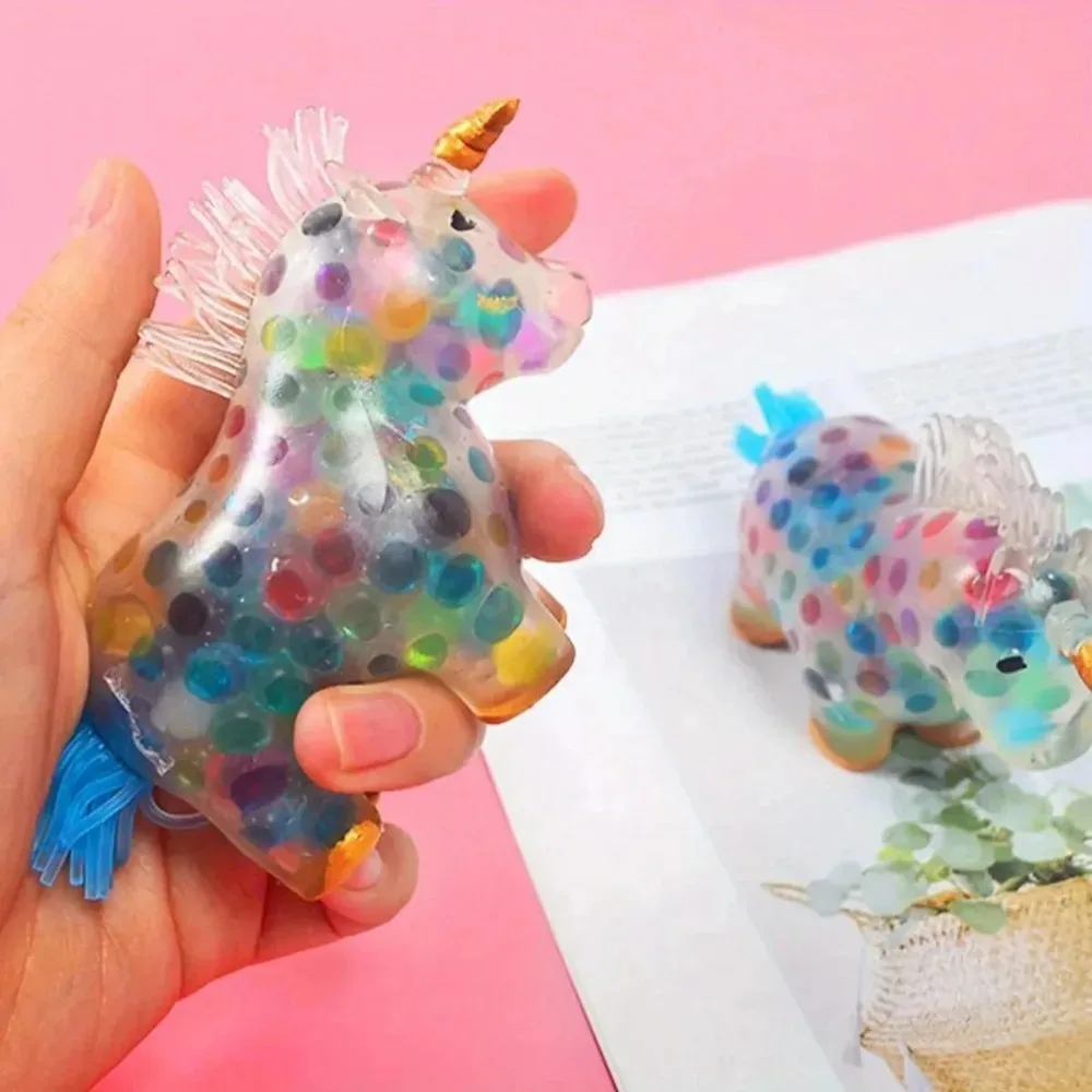 Balles anti-Stress Squishy licorne pour enfants, avec Focus et autisme, animaux extensibles, jouet anti-Stress, cadeaux de fête, jouets Fidget Squishy