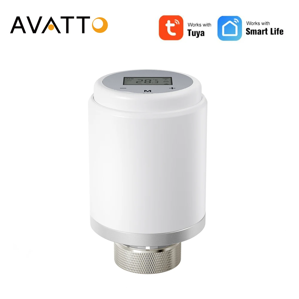 AVATTO Tuya Smart WiFi/ZigBee Radiator Actuator TRV Programmable Thermostatic Radiator Valve App Remote Temperature Controller