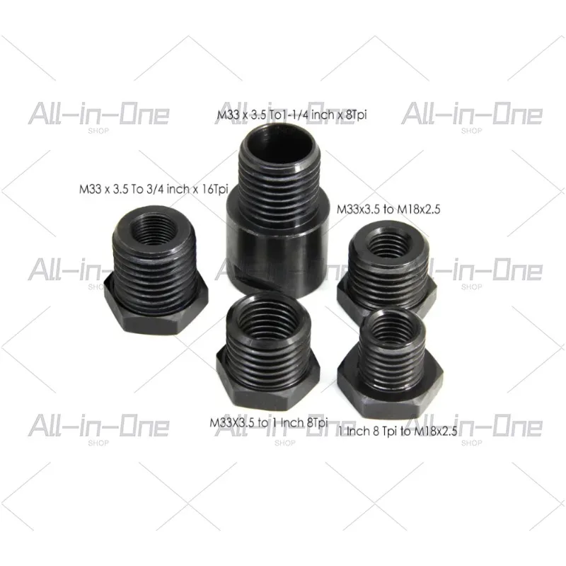 1pcs Wood Lathe Headstock Spindle Adapter M33 1 Inch M18 Wood Turning Threaded Insert Chuck Variable Diameter Sleeve for