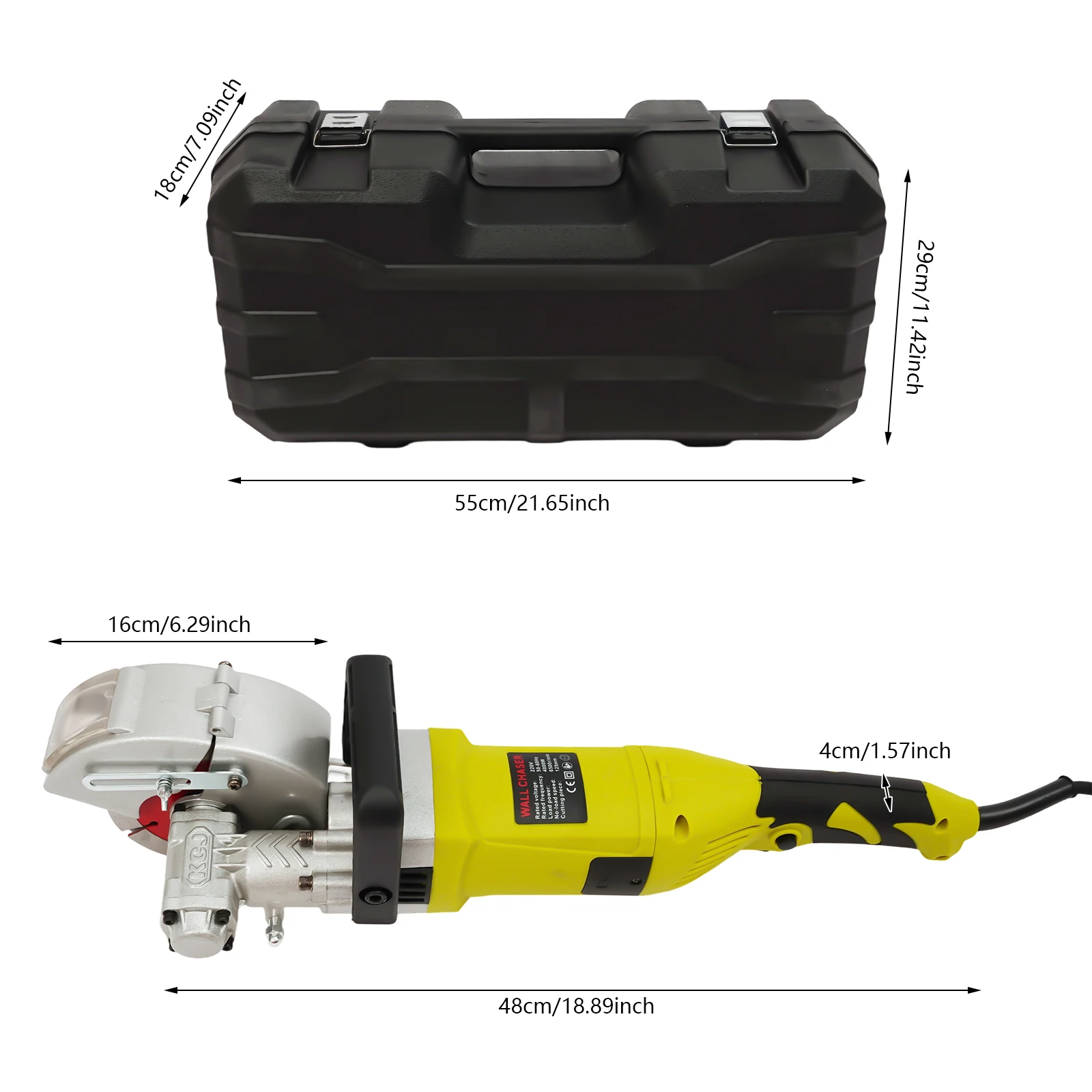 220V Elektrische Wandfräse 4KW 6500 U/min Staubfreies Schneiden Einstellbar 0-30mm Mit 5 Sägeblättern Pumpen-Wärmeableitung Langlebig – Detail 9
