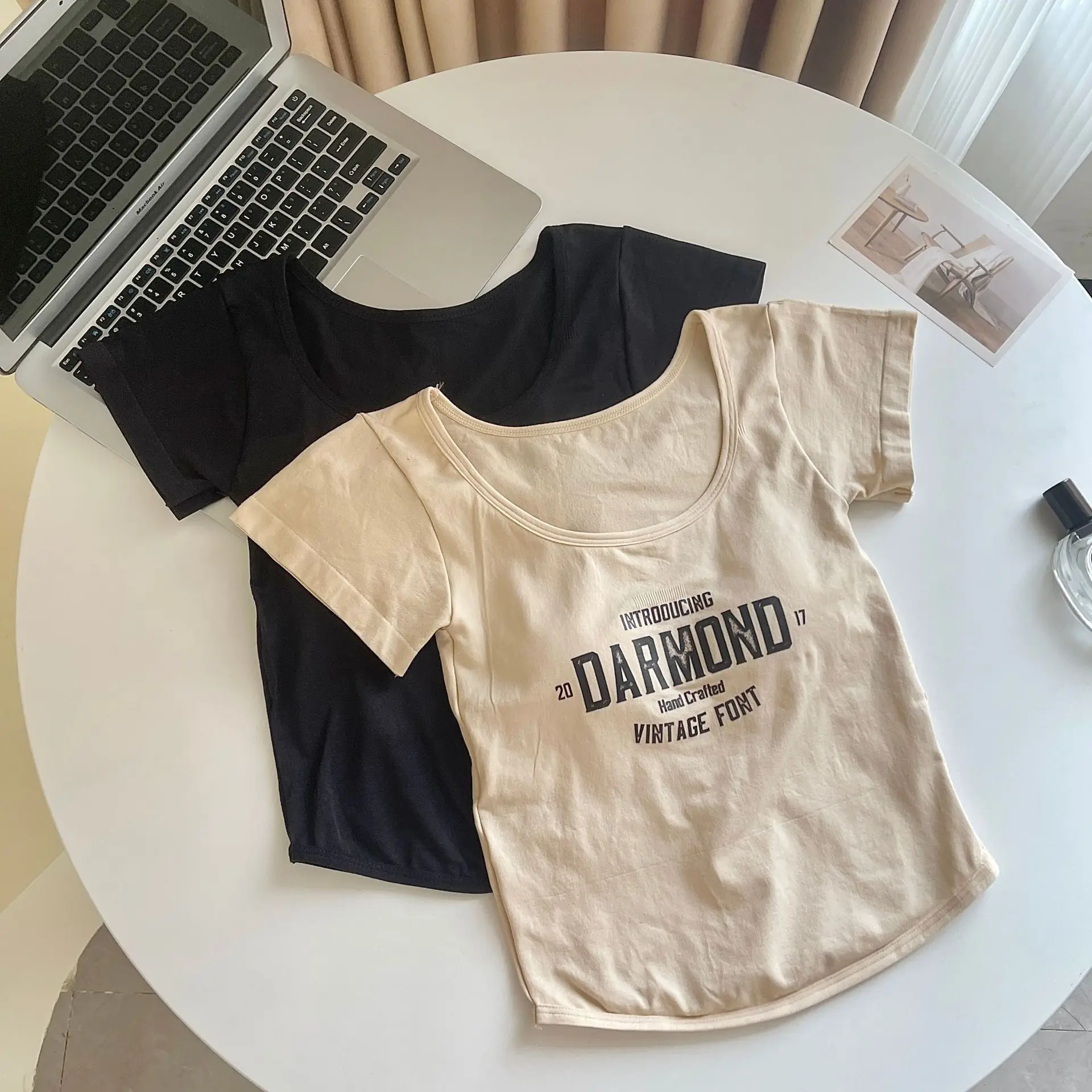 Korean Style Summer Short Sleeve T-Shirt Vest One-Piece Fixed Cup Wrap Chest Outdoor Wear Base Layer Young Fashion Polyester ...