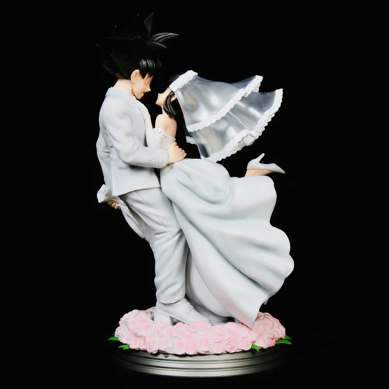 Anime Dragon Ball 31cm Vegeta And Bulma Wedding Day Romantic Human Shape Pvc Figurine Adults Collectible Model Doll Toys Gifts