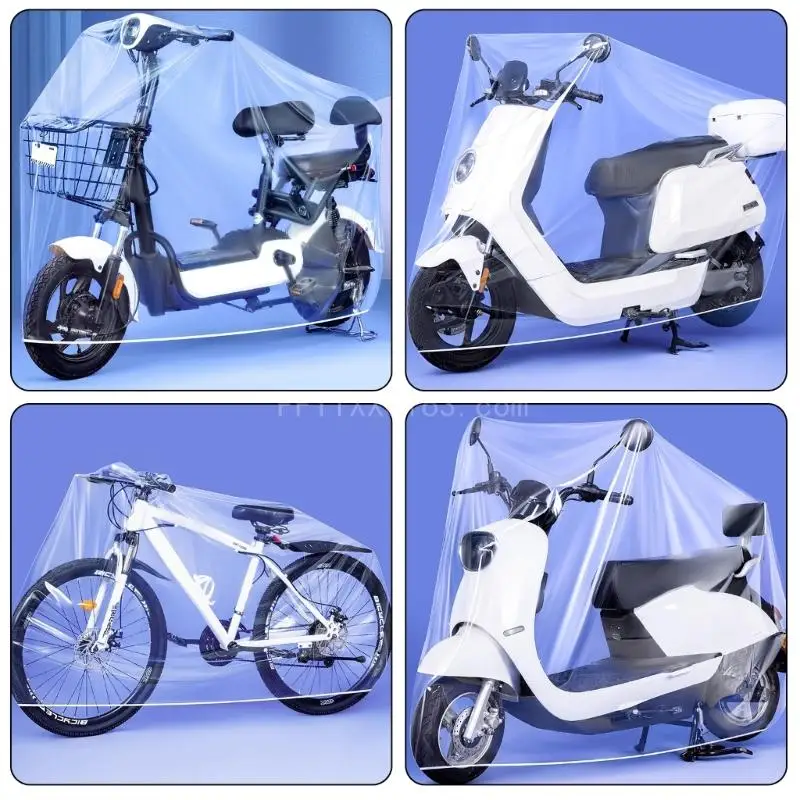 Motorcycle Cover Disposable Transparent Protector Shield All Season Outdoor Waterproof Bike Scooter Rain Dustproof Cover
