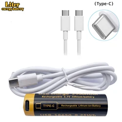 Typ-C 18650 3,7 V 2500 mAh Akumulator litowo-jonowy USB do latarki Elektryczna mysz Zabawka Bateria