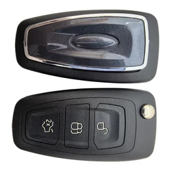 Jingxin Flip Folding Remote Key Shell Car Key Cover 3 Buttons For Ford Focus Mondeo Fiesta 2013 Fob Auto Case With HU101 Blade