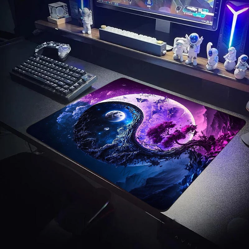 

Yin Yang Moon Scenery Mouse Pad Large Square Computer Office Game Table Mats Rubber Anti-slip Gaming Keyboard Mousepad Desk Pads