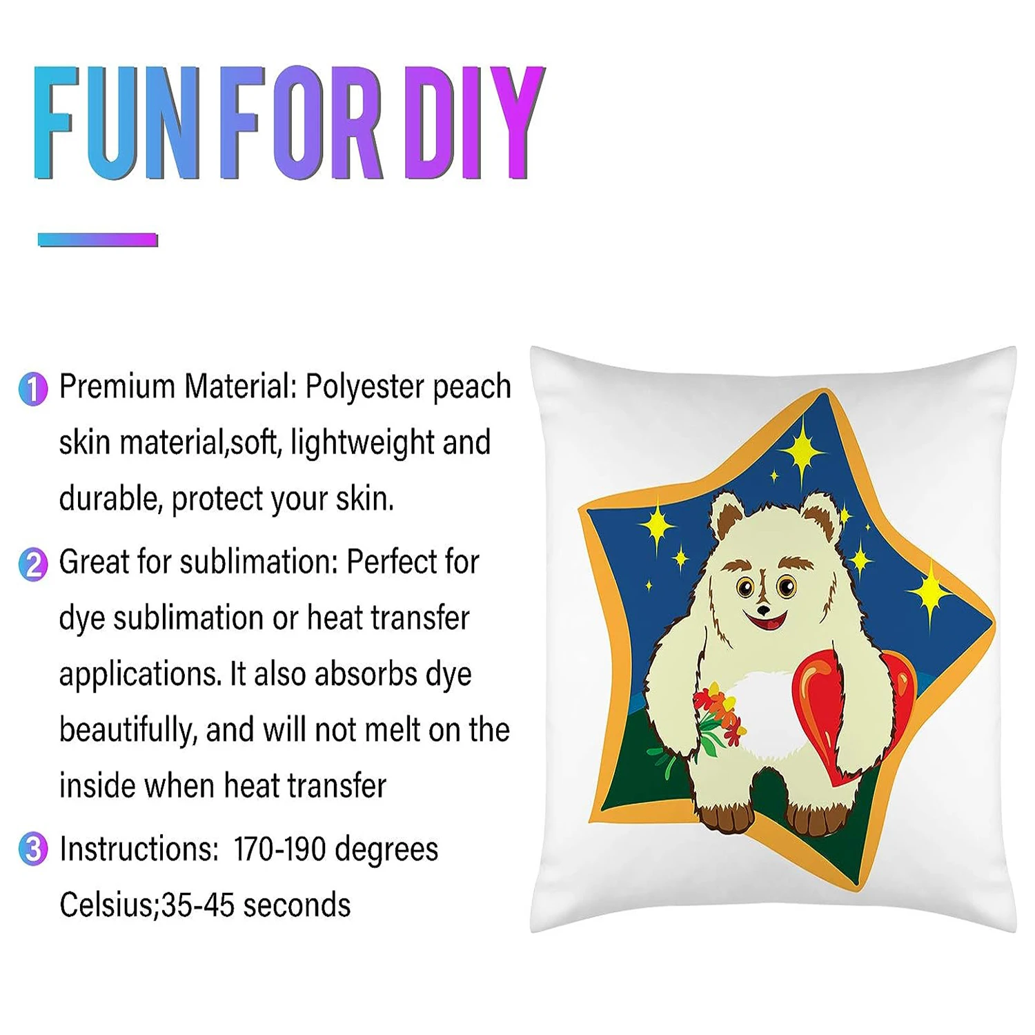 نقل الحرارة وسادة تغطي مع السوستة غير مرئية ، رمي المخدة ، الفراغات التسامي ، DIY بها بنفسك الطباعة ، أريكة ، مدرب ديكور ، 4 قطعة