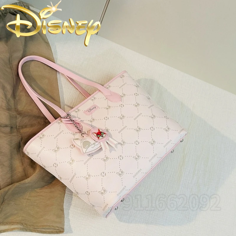 Disney Nick New Women's Handbag Pink Fashion Luxury Women's Shoulder Bag Large Capacity Cartoon Women's Tote Bag High Quality