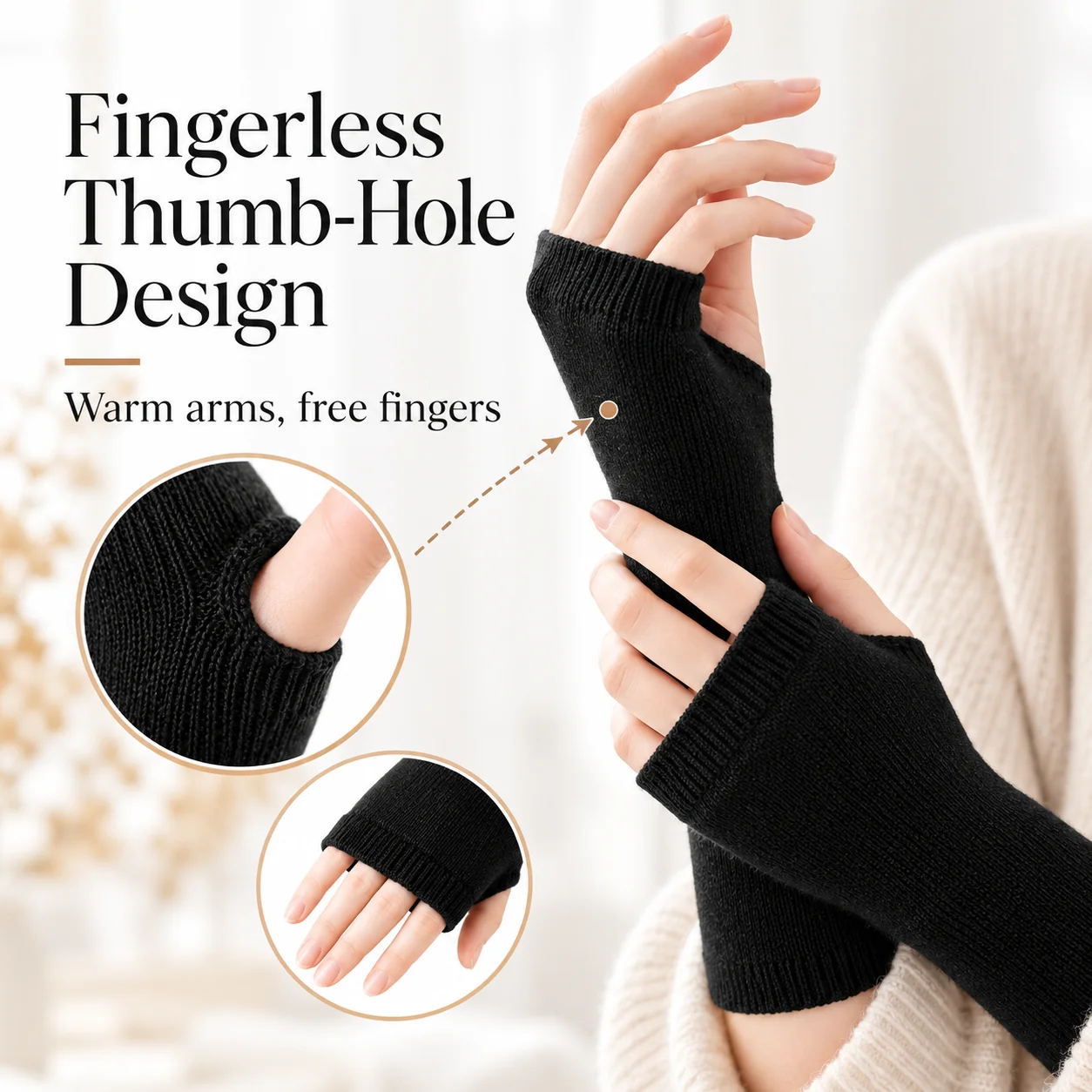 Uniseks, Parmak Uçları Açık, Ö - Fingerless Glove Knit incelemesi ve fiyatı