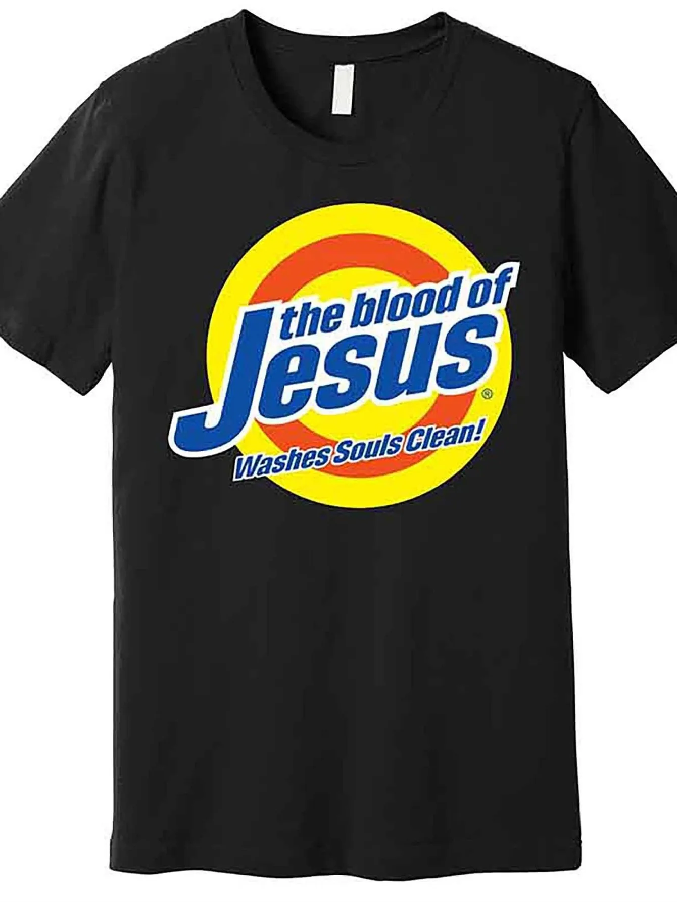 Mens The Blood of Washes Souls Clean! Graphic T-Shirt |   100% Regular Fit Short Sleeve Tee with Vibrant 3D Print, Machine Washable for Casual & Outdoor Wear - Black, Versatile Graphic Tee, Vibrant Print Shirt, 100% Shirt