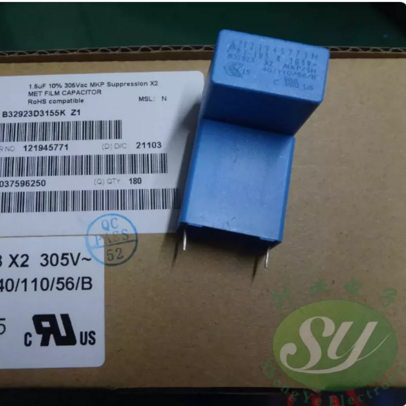 10pcs-100pcs EPCOS 1.5uf/305vAC 1u5 155 10% brand new 22mm film capacitor B32923D3155K