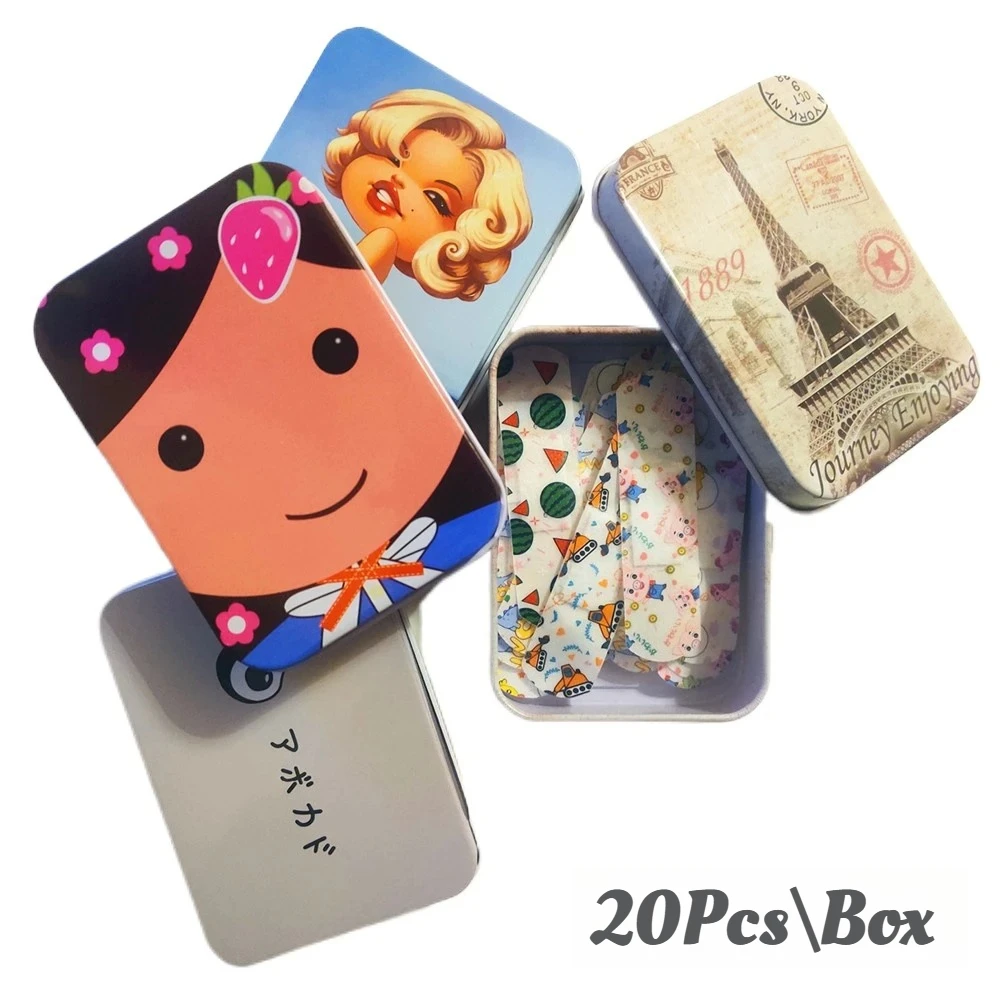 

20 шт., водонепроницаемые дышащие милые мультяшные пластыри с клейкой основой, стерильные, для оказания первой помощи, для заживления ран, пластыри-наклейки для детей