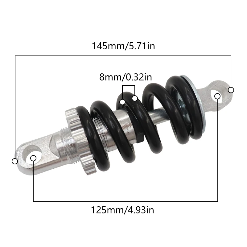 Bicycle 100mm/105mm/125mm Rear Spring Shock Absorber 1pc Metal Suitable For Electric Scooters Bumper Cycling Components Parts To