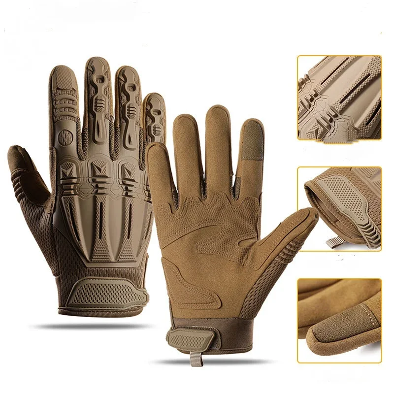 

Men Motorcycle Cycling Gloves Combat Tactical Full Finger Wear-resistant Touchscreen Mech Mountaineering Outdoor Spors Gloves