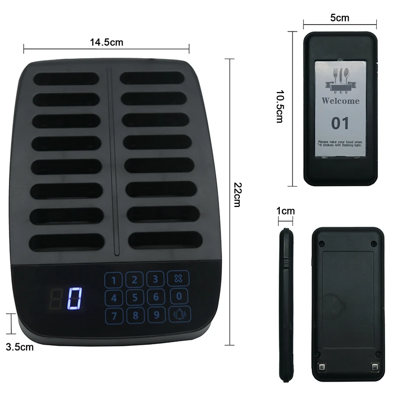 RP02 Queue Calling System Wireless Customer Buzzing Beeper Restaurant Queue Management System mit Blitzlichtvibration