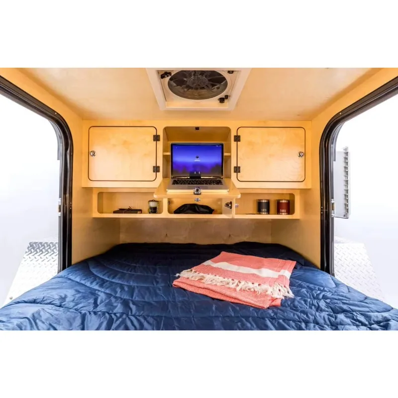 Small Travel Trailer Compact Teardrop RV Lightweight Weather Resistant Shell Easy Tow For Outdoor Camping Trip