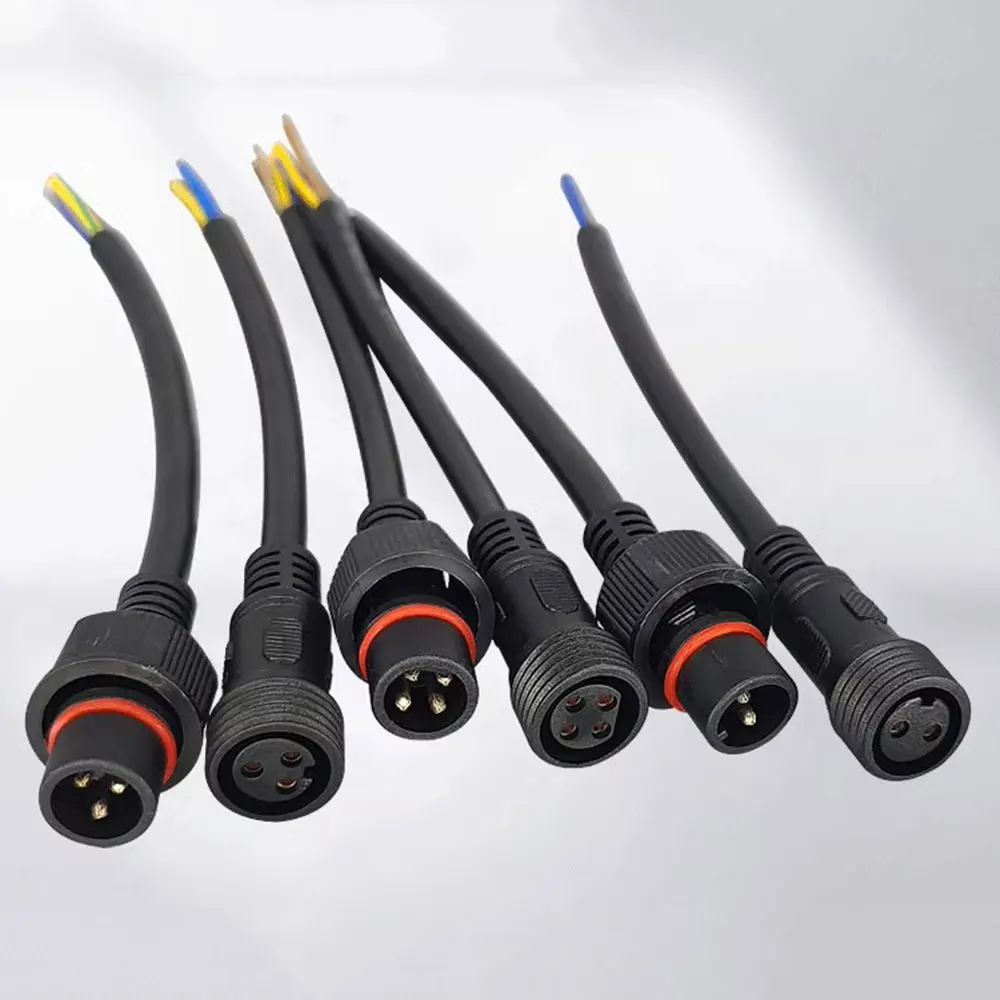 

1Pair Male to Female 40cm Length Waterproof Cable 2pin 3pin 4pin 5pin Led Connector Black Wire for LED Strip Light WP