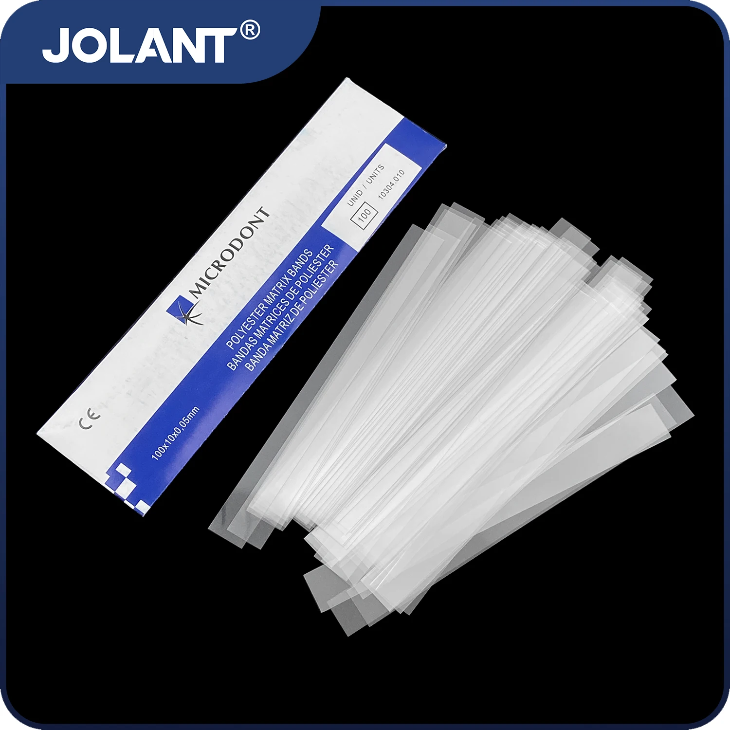 

JOLANT 100pcs/Pack Dental Polyester Matrix Bands Matrices Dental Material Matrices Without Matrix Retainer Dental Products